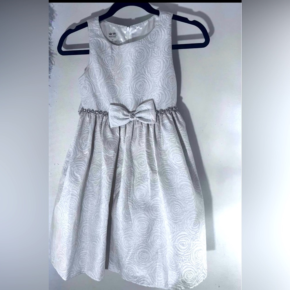 NEW Neutral with Gold Shimmer and Rhinestone embellishments puffy dress.